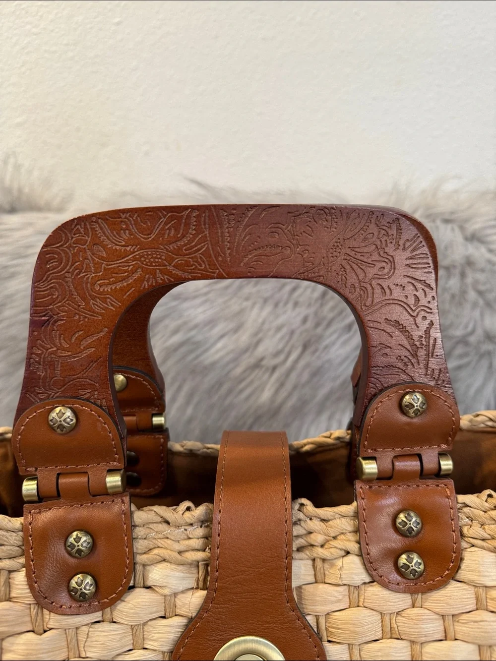 Patricia Nash Tote with Brown Leather Trim